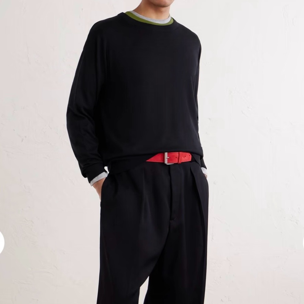 Dries Van Notten black men’s merino wool sweater